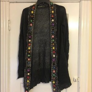 Black Cardigan with Colorful Buttoms